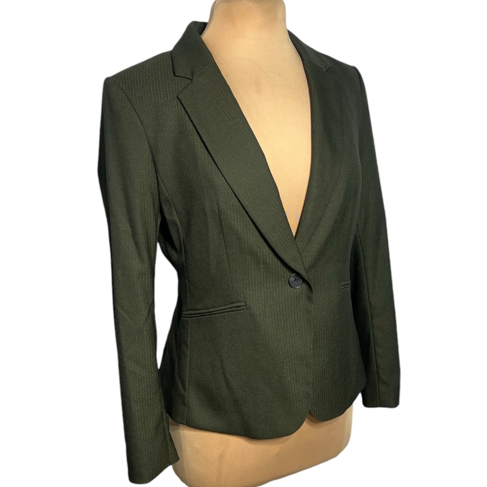 H&M 90’s minimalist CBK dark green fitted blazer size M